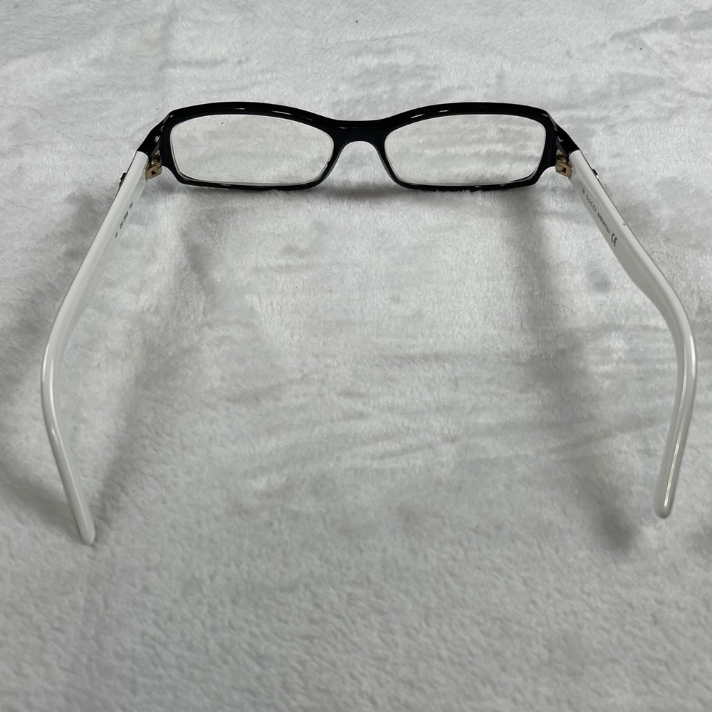 Gucci GG 2568 PR8 Black White Rectangular Eyeglasses Frames ONLY Made in Italy